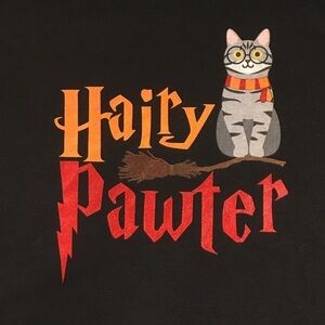 Hairy Pawter Cat T-Shirt, Harry Potter Fan Graphic Tee